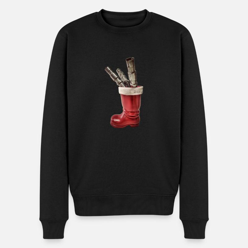 Nikolausstiefel Autoteile Zündkabel Weihnachten - Männer Premium Bio Pullover - Schwarz