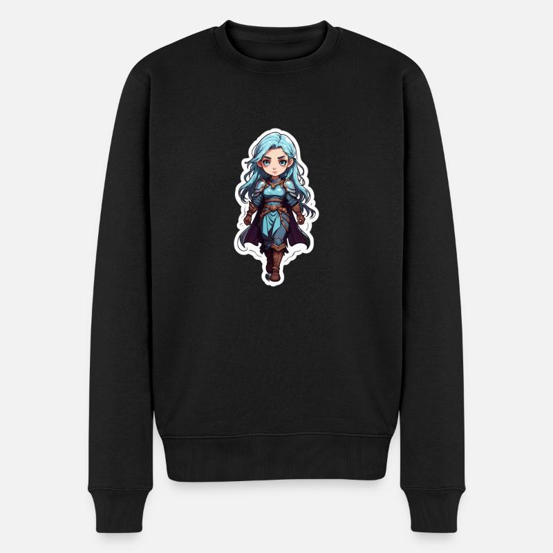 Dungeons & Dragon Magierin - Männer Premium Bio Pullover - Schwarz