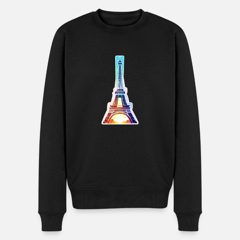 Eiffelturm #13 - Männer Premium Bio Pullover - Schwarz