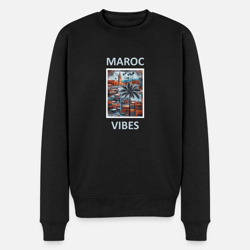 MAROC VIBES - Pull Premium bio Homme - noir