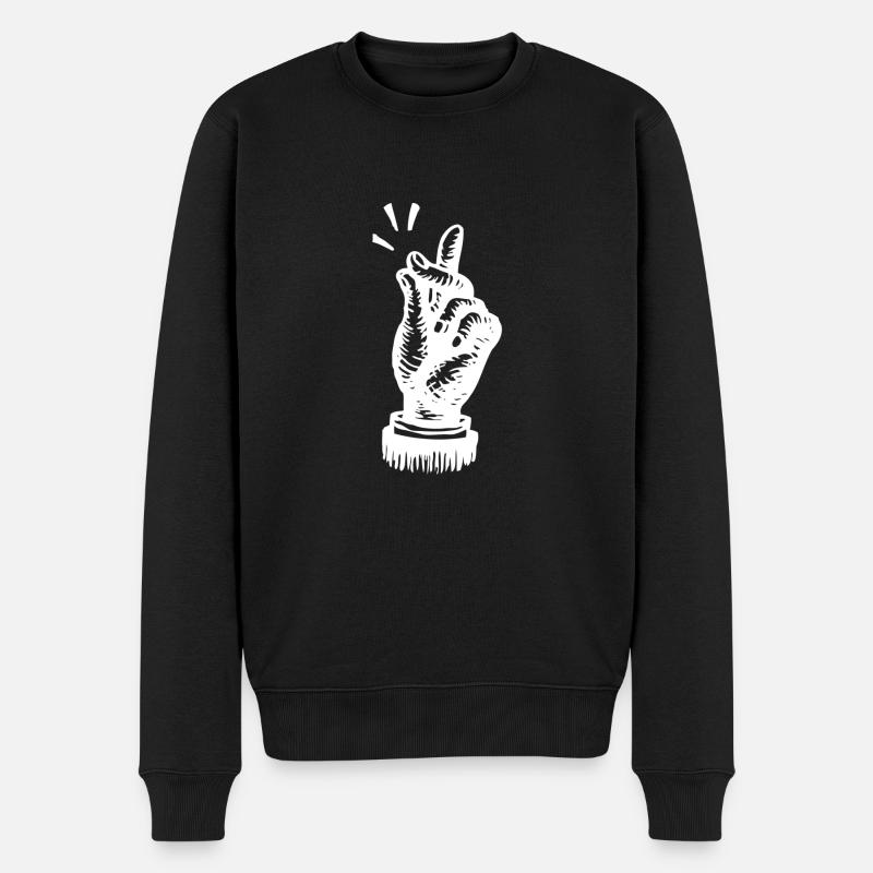 Schnipsen Handbewegung Klatschen - Männer Premium Bio Pullover - Schwarz