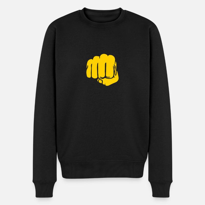 Faust Grafik - Männer Premium Bio Pullover - Schwarz