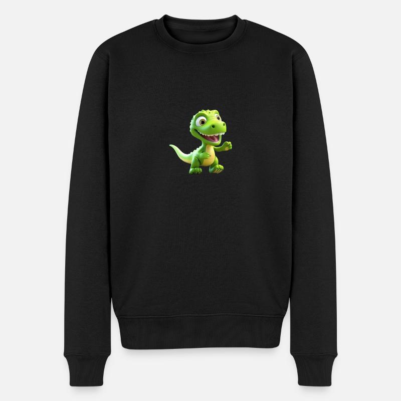 Tinysaure - Männer Premium Bio Pullover - Schwarz