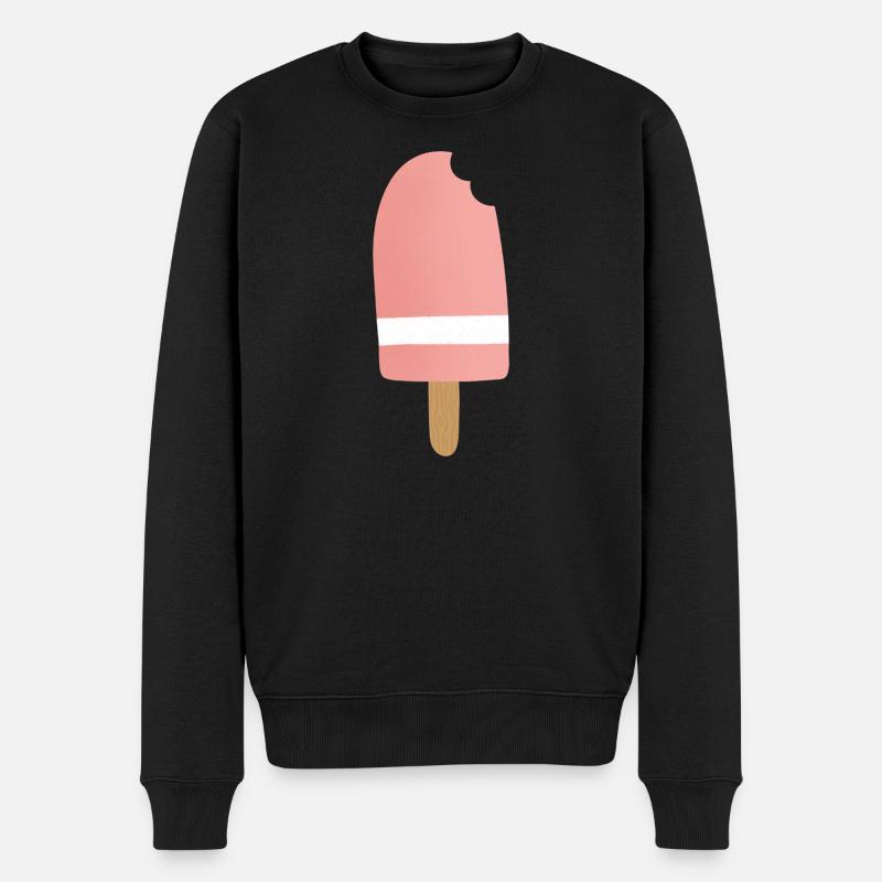 Gradient Pink Popsicle Bite - Männer Premium Bio Pullover - Schwarz