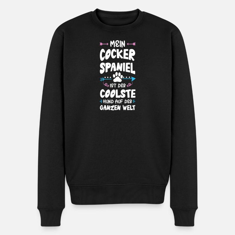 cocker spaniel hund spruch - Männer Premium Bio Pullover - Schwarz
