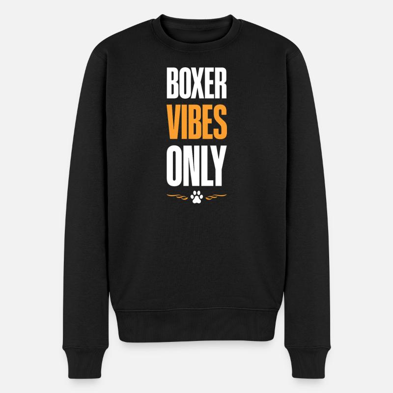 Boxer Vibes Only - Männer Premium Bio Pullover - Schwarz