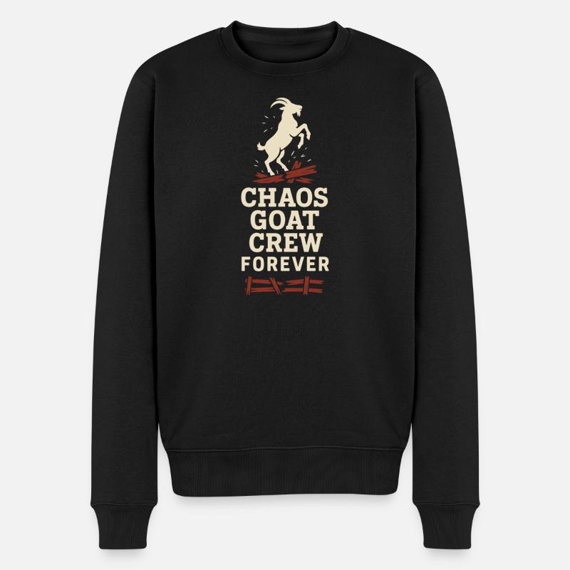 Gremlin Goat Chaos Crew Geschenk Crazy - Männer Premium Bio Pullover - Schwarz
