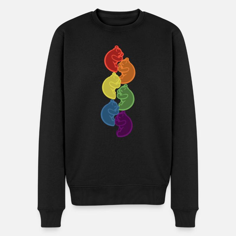 Sleeping Rainbow Bears Lgbt Gift Idea - Men's Premium Organic Jumper - black