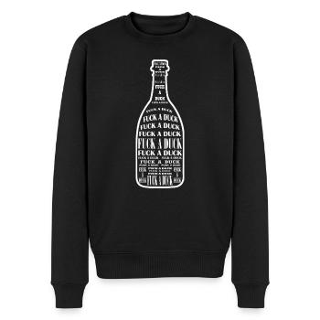 Flasche voll FaD - Männer Premium Bio Pullover - Schwarz - Vorne - Nico (187cm)