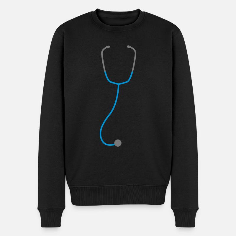 Stethoskop - Männer Premium Bio Pullover - Schwarz
