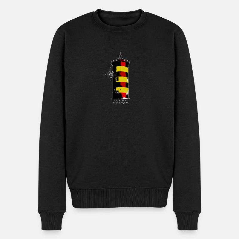 Leuchtturm Pilsum - Männer Premium Bio Pullover - Schwarz