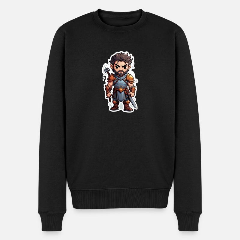 The Worrior - Männer Premium Bio Pullover - Schwarz