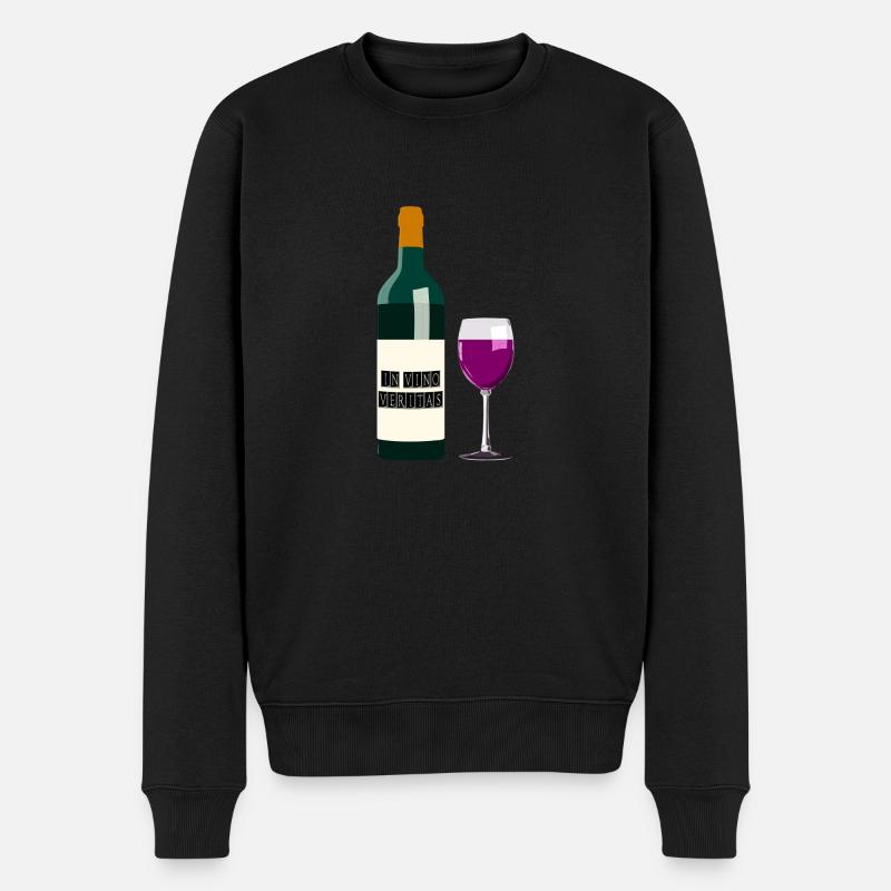 Wein - Männer Premium Bio Pullover - Schwarz