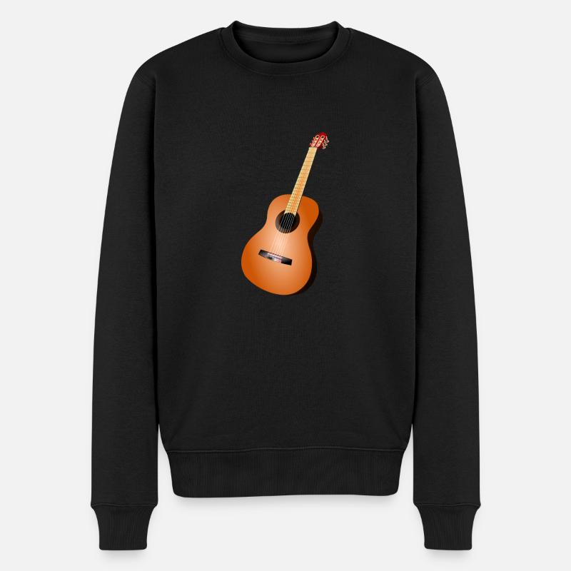 Gitarre - Männer Premium Bio Pullover - Schwarz