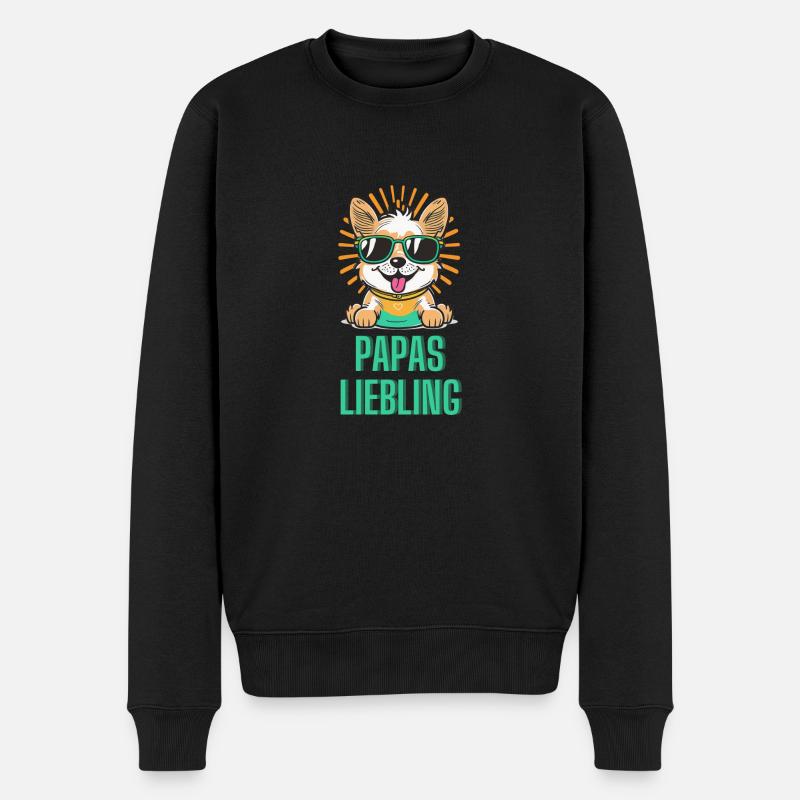 Papas Liebling - Männer Premium Bio Pullover - Schwarz