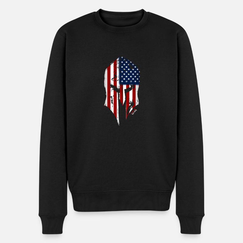 usa - Männer Premium Bio Pullover - Schwarz