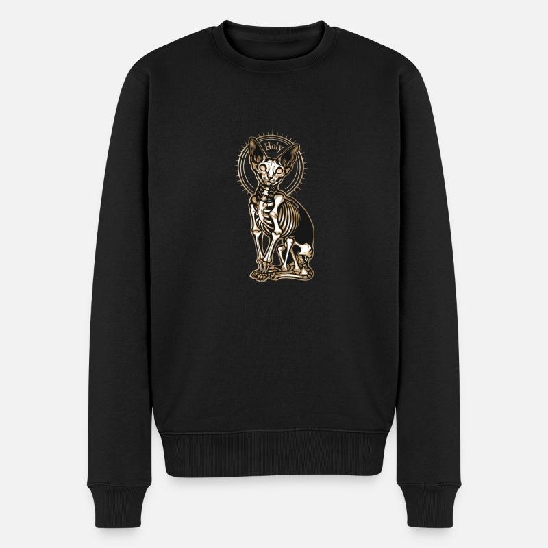 chat sphinx squelette tatouage - Pull Premium bio Homme - noir