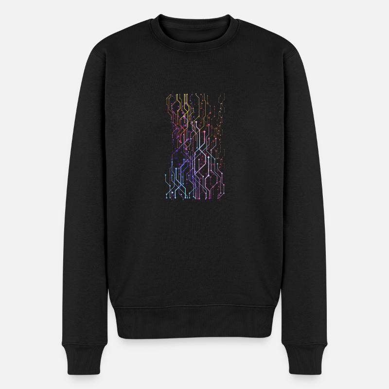 Geometrik Grafik - Männer Premium Bio Pullover - Schwarz