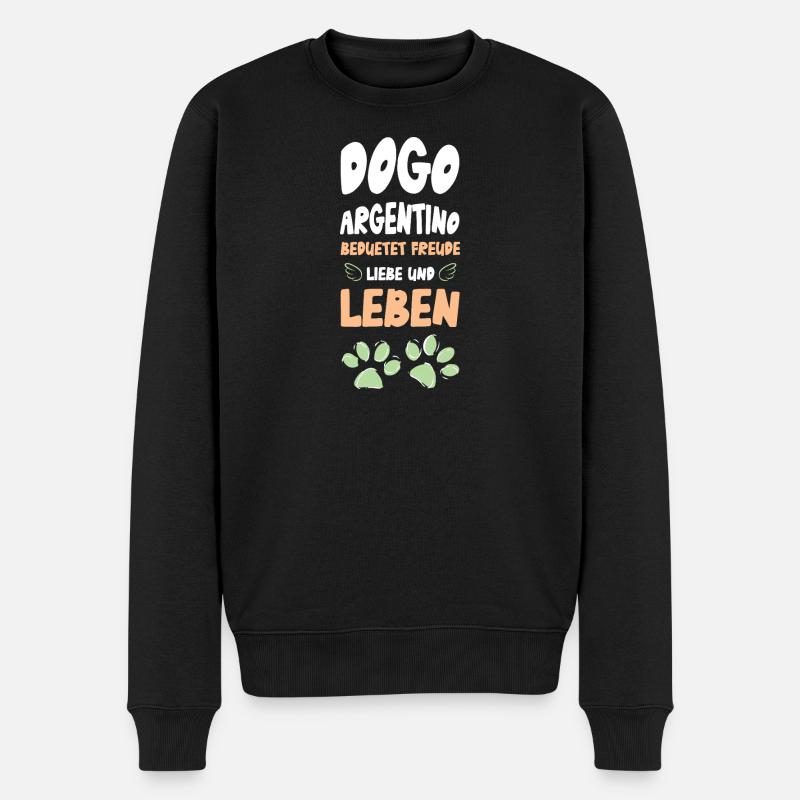 Dogo Argentino Lebensfreude - Männer Premium Bio Pullover - Schwarz