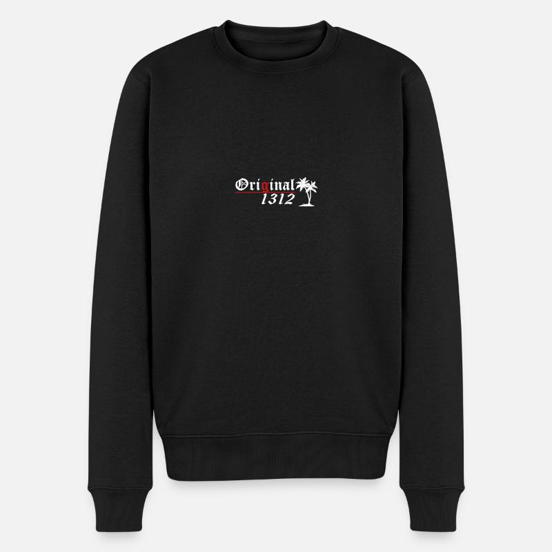 1312 logo white - Männer Premium Bio Pullover - Schwarz