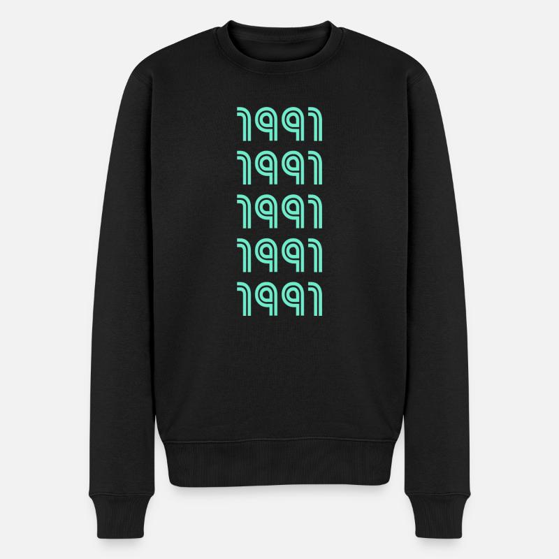 Pink 1991 - Männer Premium Bio Pullover - Schwarz