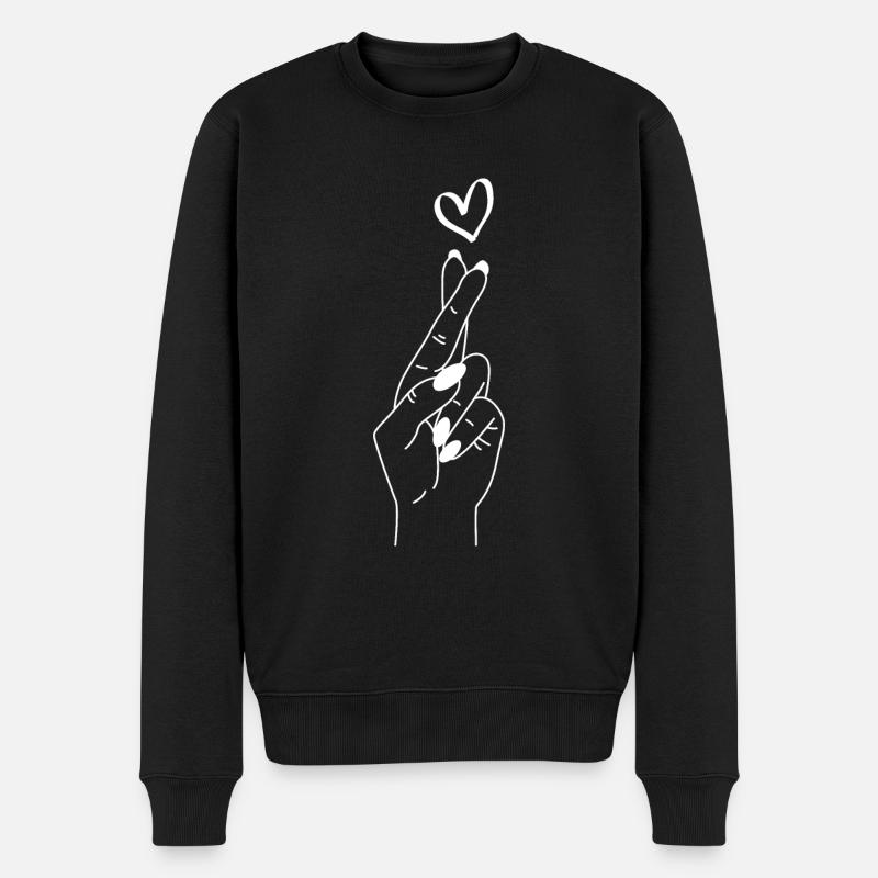 Main du cœur - Pull Premium bio Homme - noir