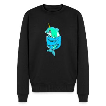 Narwal - Männer Premium Bio Pullover - Schwarz - Vorne - Nico (187cm)