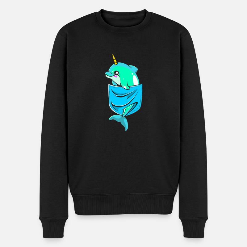 Narwal - Männer Premium Bio Pullover - Schwarz