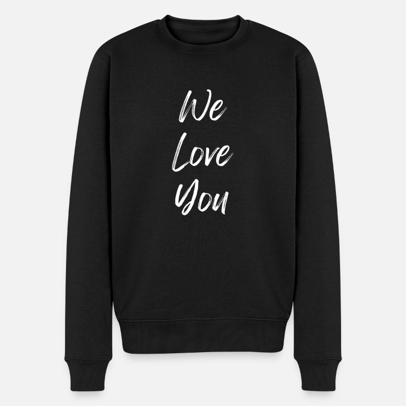 Wir lieben Dich - Männer Premium Bio Pullover - Schwarz