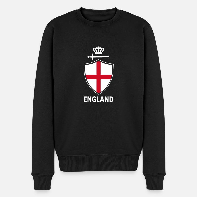 Angleterre Armoiries avec épée et couronne - Pull Premium bio Homme - noir