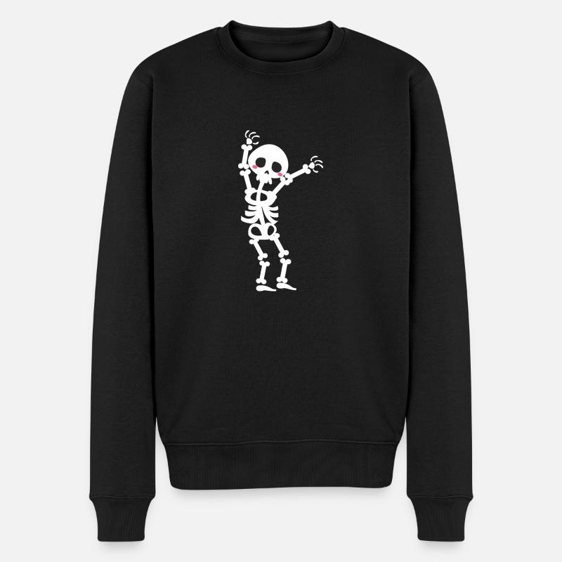 Skelett - Männer Premium Bio Pullover - Schwarz