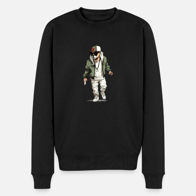 Zalk, der Rapperhund - Männer Premium Bio Pullover - Schwarz