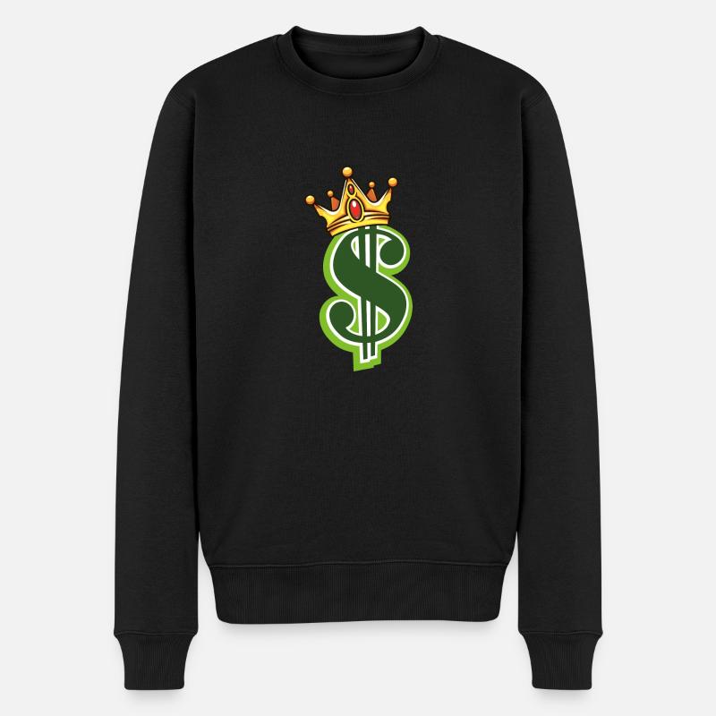 Money King - Männer Premium Bio Pullover - Schwarz