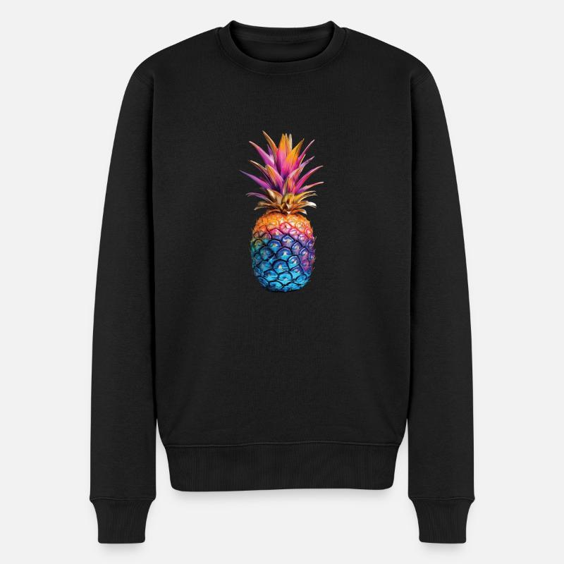 Ananas - Männer Premium Bio Pullover - Schwarz