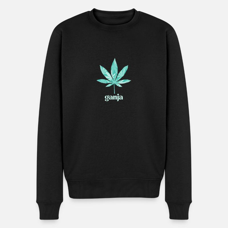 Ganja - Männer Premium Bio Pullover - Schwarz