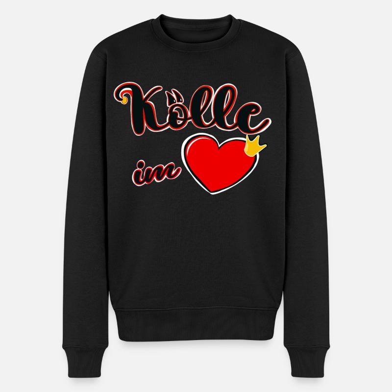 Karneval - Köln - Kölle Alaaf - Köln - Herz - Männer Premium Bio Pullover - Schwarz