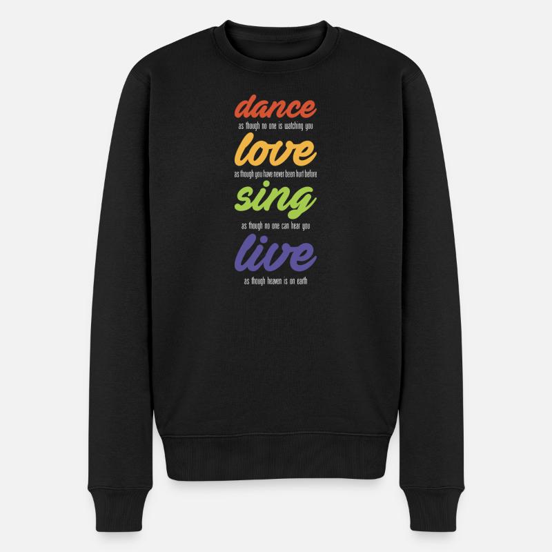 Dance-love-sing-live (sombre) - Pull Premium bio Homme - noir