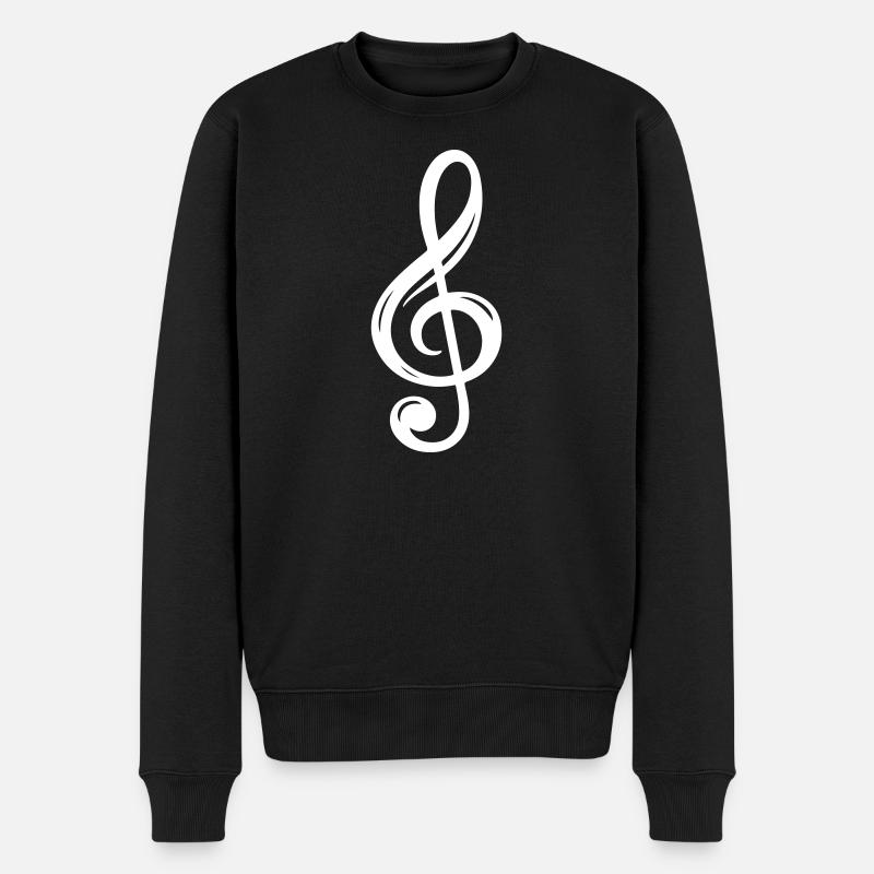 Notenschlüssel Symbol - Männer Premium Bio Pullover - Schwarz