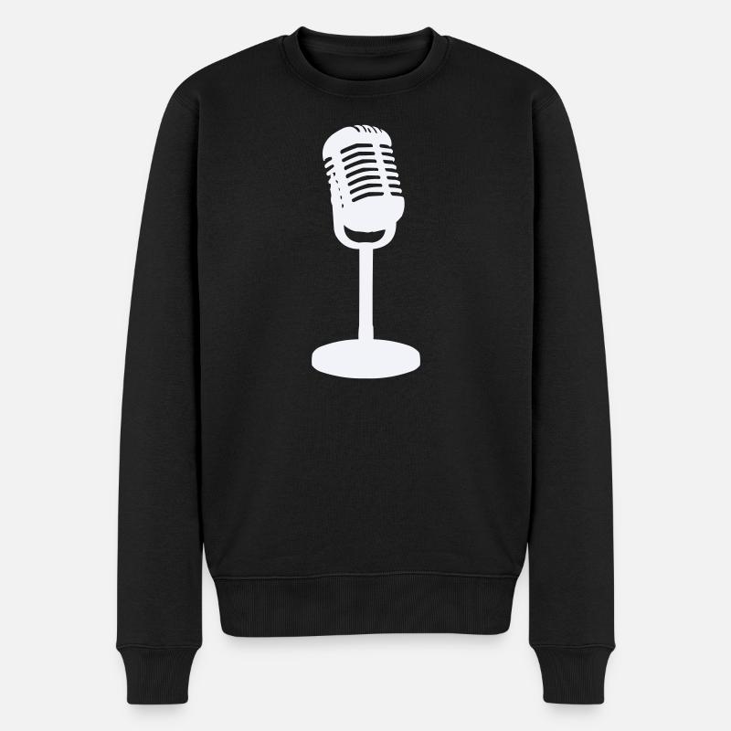 Microphone - Pull Premium bio Homme - noir