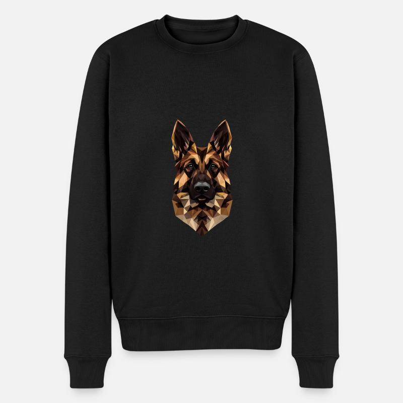 Berger Allemand Low Poly Design - Pull Premium bio Homme - noir