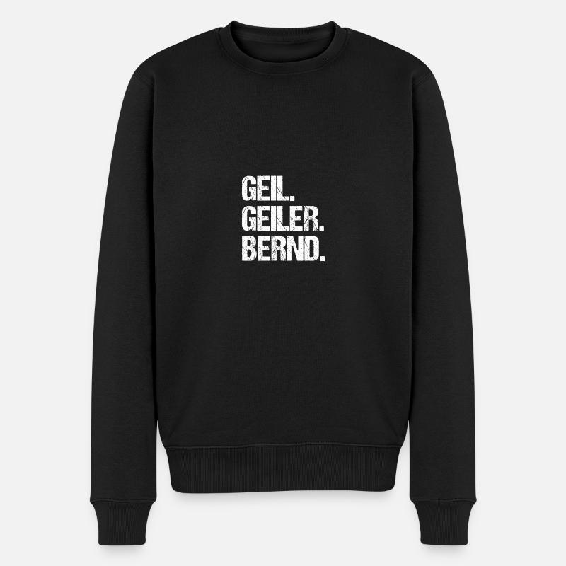 Bernd - Männer Premium Bio Pullover - Schwarz