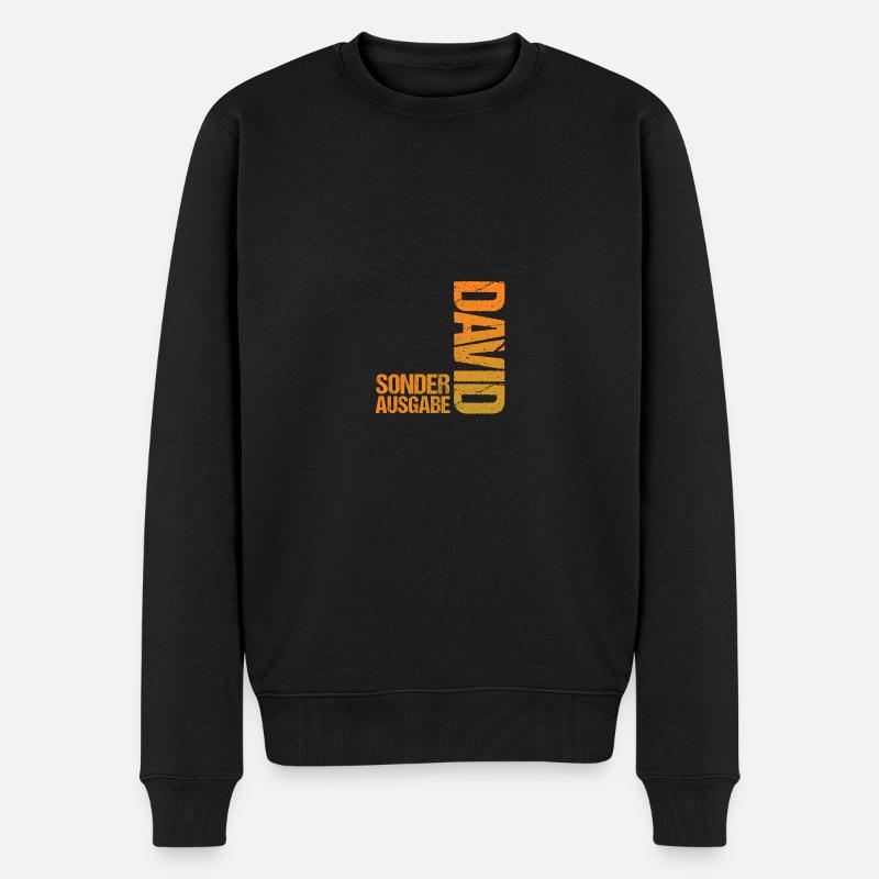 David - Männer Premium Bio Pullover - Schwarz