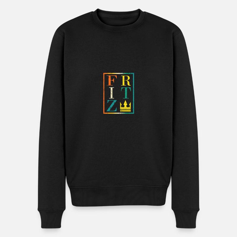 Fritz - Männer Premium Bio Pullover - Schwarz