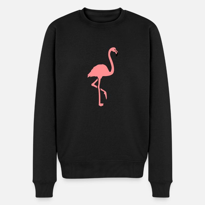 Flamingo - Männer Premium Bio Pullover - Schwarz