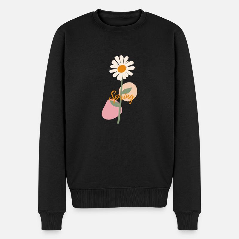 Beautiful Flower Spring Design - Männer Premium Bio Pullover - Schwarz
