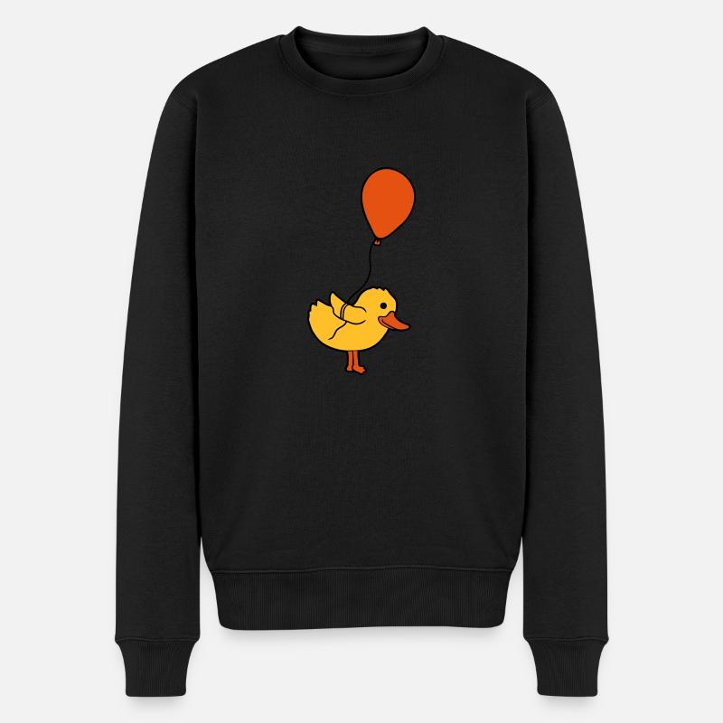 Luftballon kleines Küken Comic - Männer Premium Bio Pullover - Schwarz