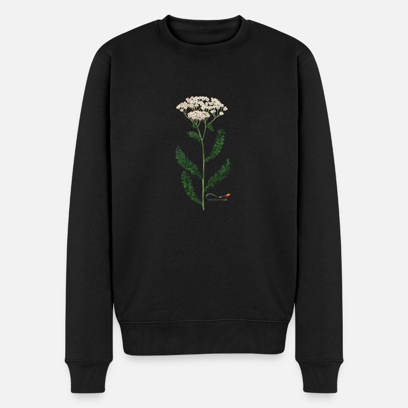 Schafgarbe - Männer Premium Bio Pullover - Schwarz