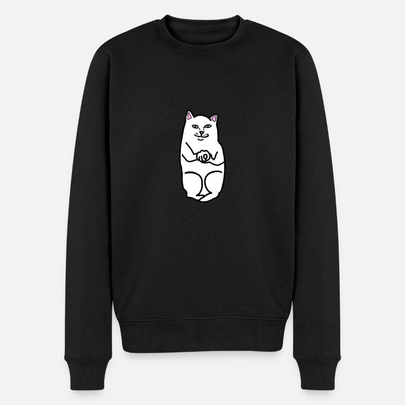 C&C-NahCat - Männer Premium Bio Pullover - Schwarz