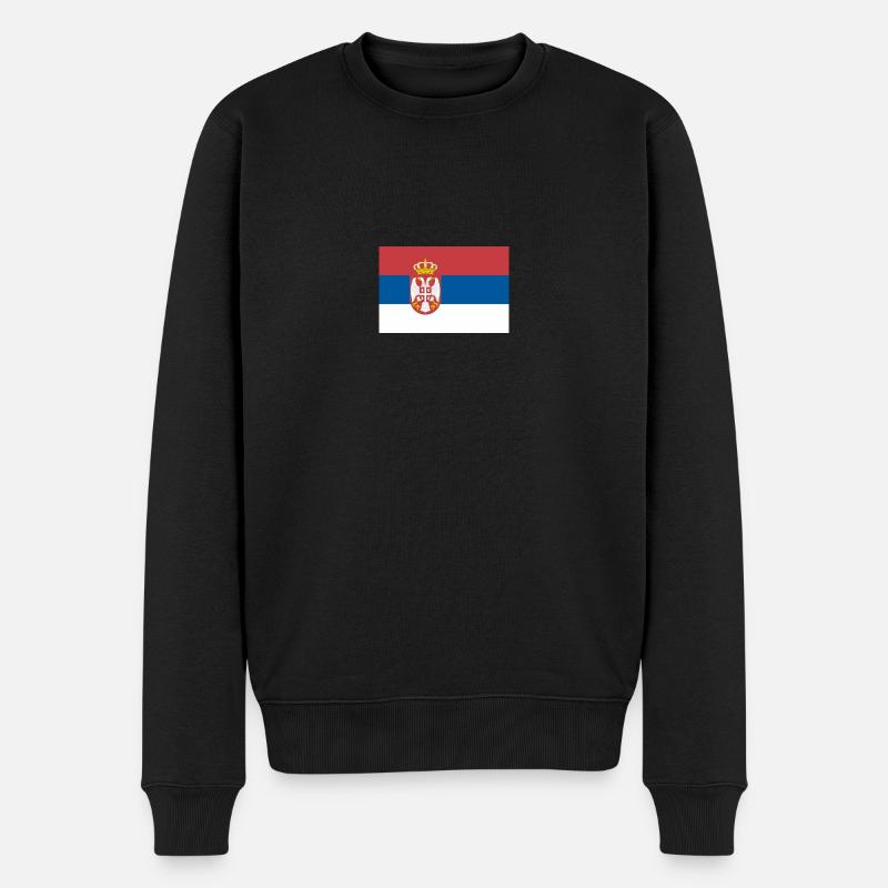 flagge serbien - Männer Premium Bio Pullover - Schwarz