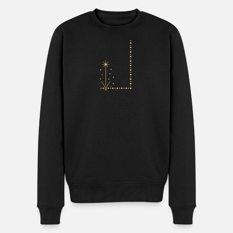 Goldene Sternpflanze am Rand - Männer Premium Bio Pullover - Schwarz